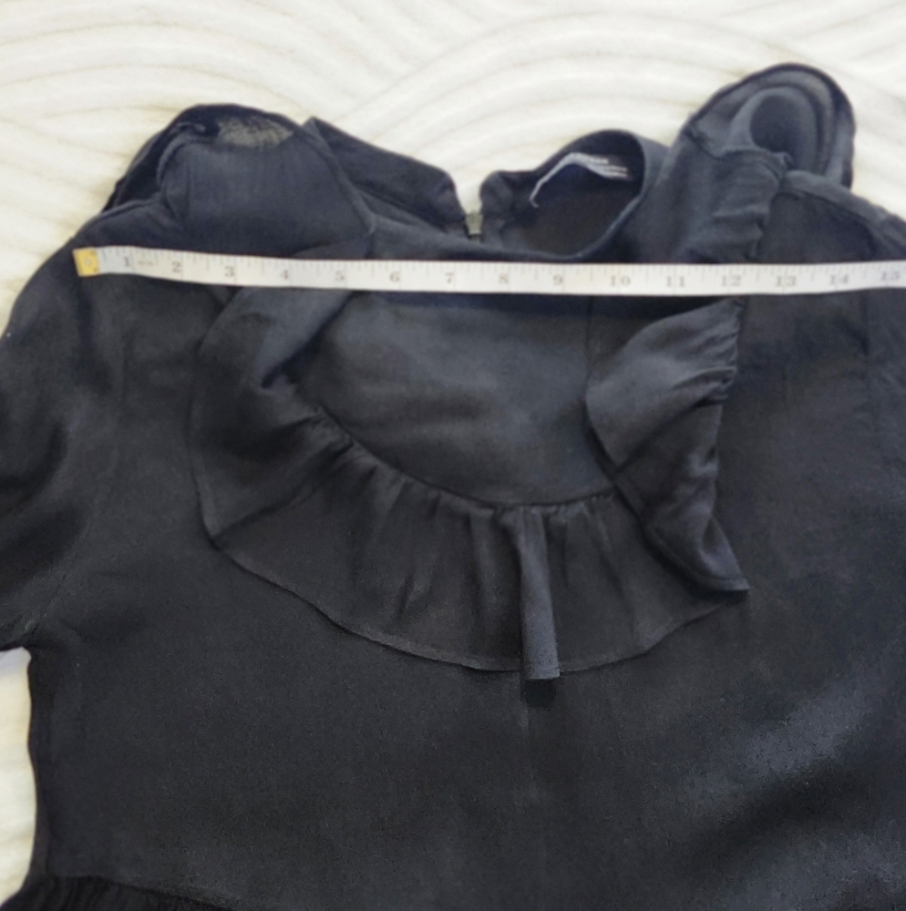 ZARA Woman Black Ruffle Tiered Mini Dress – XS - Picture 7 of 10